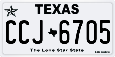 TX license plate CCJ6705