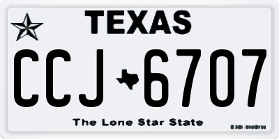 TX license plate CCJ6707