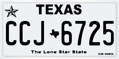 TX license plate CCJ6725