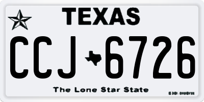 TX license plate CCJ6726