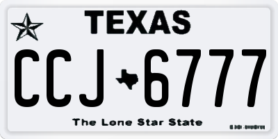 TX license plate CCJ6777