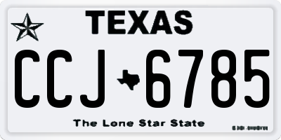 TX license plate CCJ6785