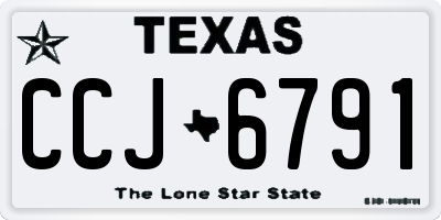 TX license plate CCJ6791