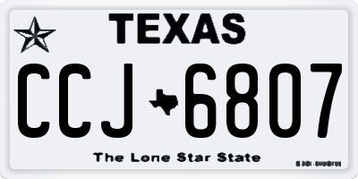 TX license plate CCJ6807