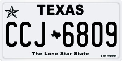 TX license plate CCJ6809