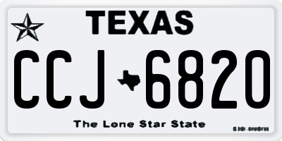 TX license plate CCJ6820