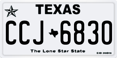 TX license plate CCJ6830