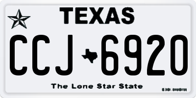TX license plate CCJ6920