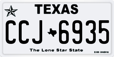 TX license plate CCJ6935