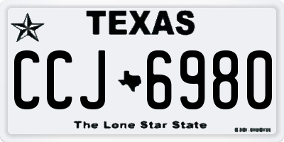 TX license plate CCJ6980