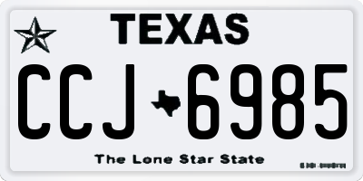TX license plate CCJ6985