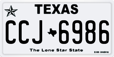 TX license plate CCJ6986