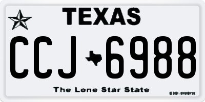 TX license plate CCJ6988