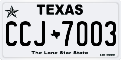 TX license plate CCJ7003