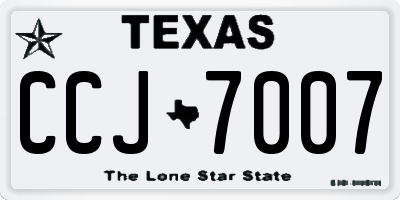 TX license plate CCJ7007