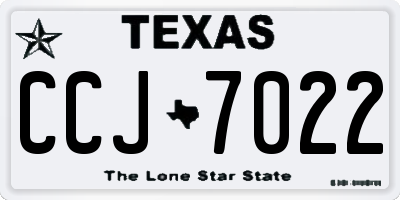 TX license plate CCJ7022