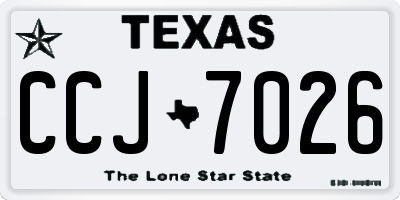 TX license plate CCJ7026