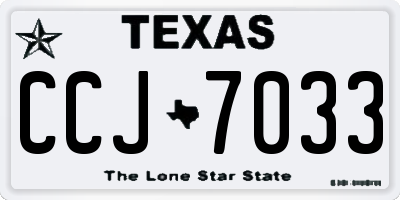 TX license plate CCJ7033