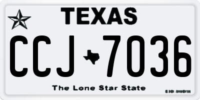 TX license plate CCJ7036