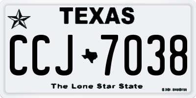 TX license plate CCJ7038