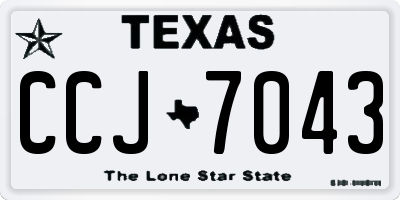 TX license plate CCJ7043