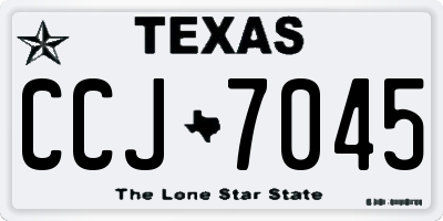 TX license plate CCJ7045