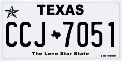 TX license plate CCJ7051