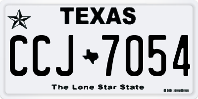 TX license plate CCJ7054