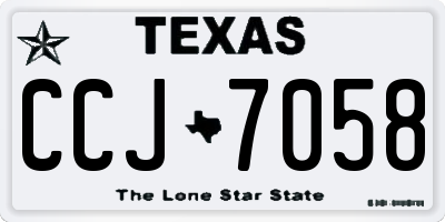 TX license plate CCJ7058
