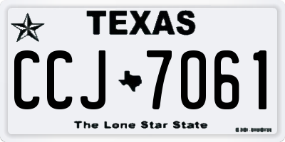 TX license plate CCJ7061