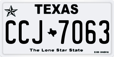TX license plate CCJ7063