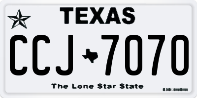 TX license plate CCJ7070