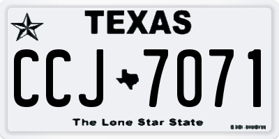 TX license plate CCJ7071