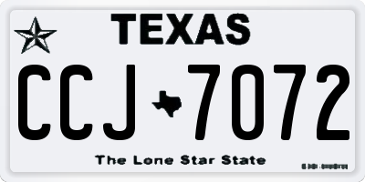 TX license plate CCJ7072