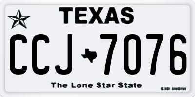 TX license plate CCJ7076