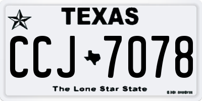TX license plate CCJ7078