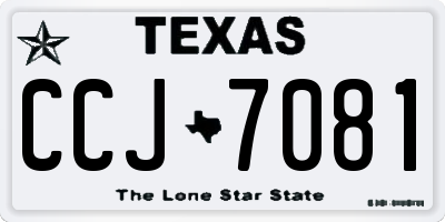 TX license plate CCJ7081