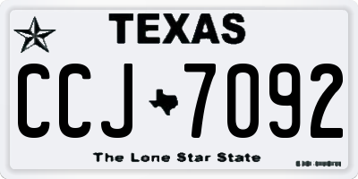 TX license plate CCJ7092