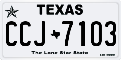 TX license plate CCJ7103