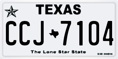 TX license plate CCJ7104