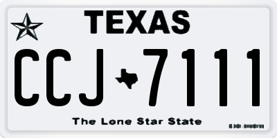 TX license plate CCJ7111