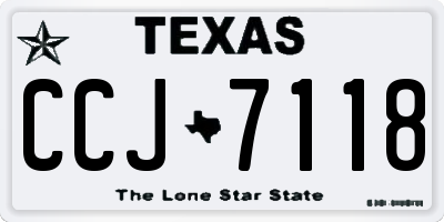 TX license plate CCJ7118