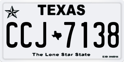 TX license plate CCJ7138