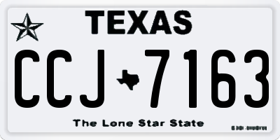 TX license plate CCJ7163