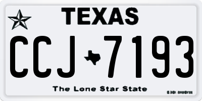 TX license plate CCJ7193