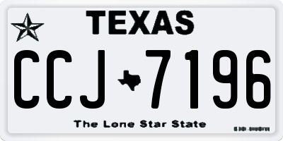 TX license plate CCJ7196