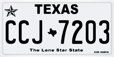 TX license plate CCJ7203