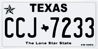 TX license plate CCJ7233