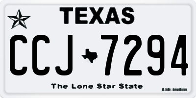 TX license plate CCJ7294