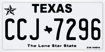 TX license plate CCJ7296